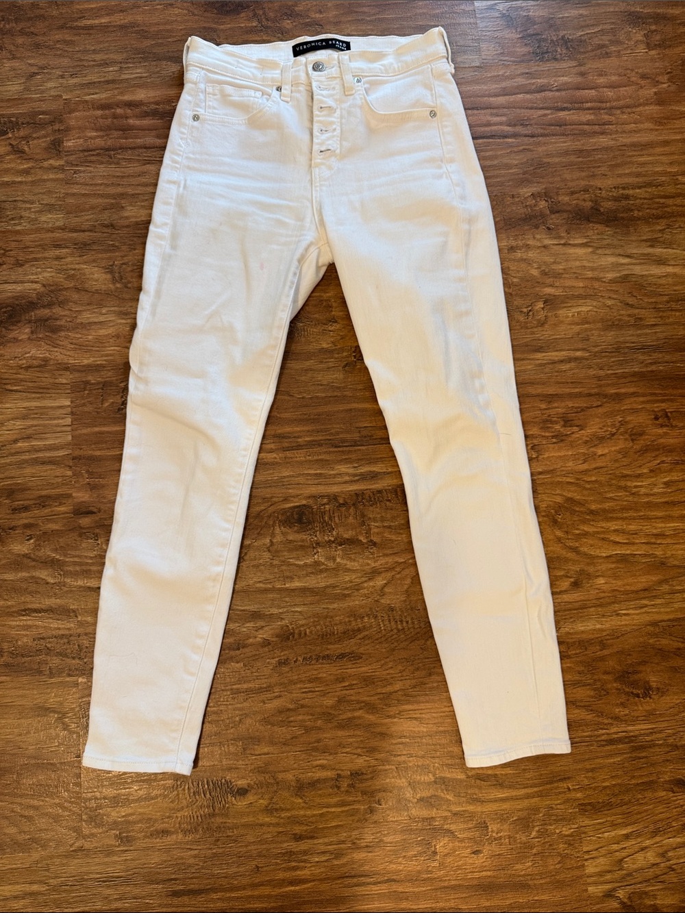 Veronica Beard White High-Rise Skinny Jeans